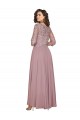 Long Sleeves V-Neck Soft Chiffon Long Prom Dress / Bridesmaid Dress Bath