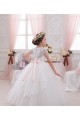 Sleeveless Sweetheart Tulle & Lace Ivory Long Flower Girl Dress Bath