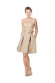 Sleeveless Sweetheart Satin & Lace Champagne Knee Length Bridesmaid Dress Bath