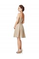Sleeveless Sweetheart Satin & Lace Champagne Knee Length Bridesmaid Dress Bath