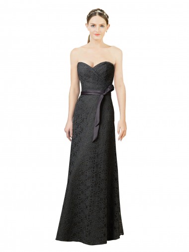 Sleeveless Sweetheart Lace Slate Grey Long Bridesmaid Dress Bath