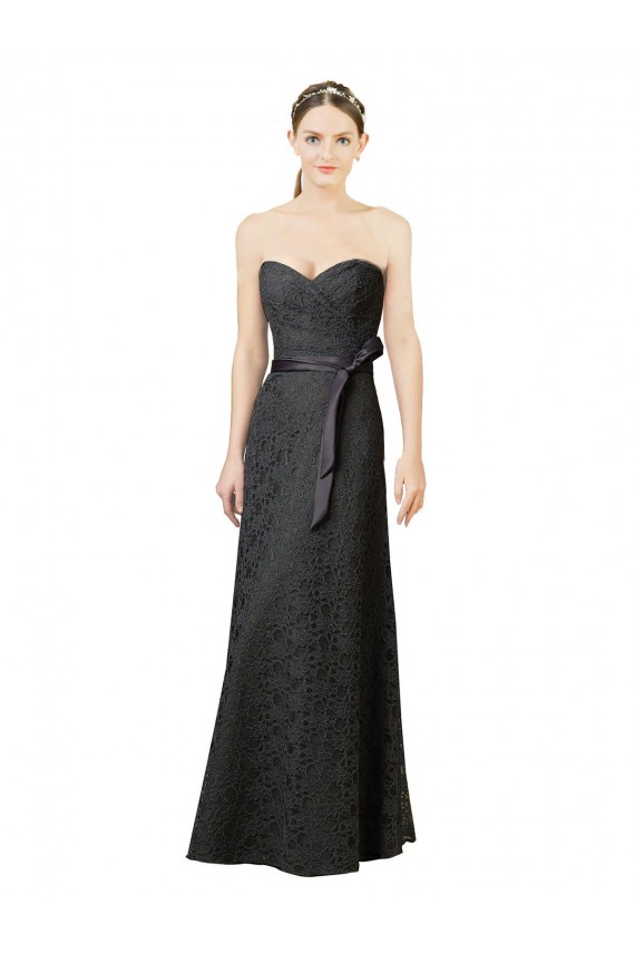 Sleeveless Sweetheart Lace Slate Grey Long Bridesmaid Dress Bath