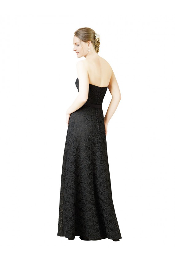 Sleeveless Sweetheart Lace Slate Grey Long Bridesmaid Dress Bath