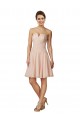 Sleeveless Sweetheart Soft Chiffon & Lace Pink Knee Length Bridesmaid Dress Bath