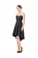 Sleeveless Sweetheart Lace Slate Grey Knee Length High Low Bridesmaid Dress Bath