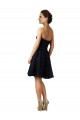 Sleeveless V-Neck Lace Dark Navy Knee Length Bridesmaid Dress Bath