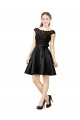 Sleeveless Illusion Neck Satin & Lace Black Knee Length Bridesmaid Dress Bath