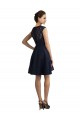 Sleeveless V-Neck Lace Dark Navy Knee Length Bridesmaid Dress / Evening Dress Bath