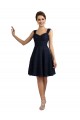 Sleeveless Sweetheart Lace Dark Navy Knee Length Bridesmaid Dresses Bath