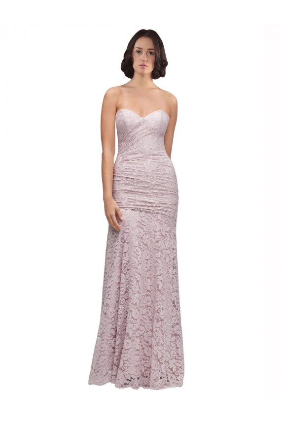 Sleeveless Sweetheart Lace Long Prom Dress / Bridesmaid Dress Bath