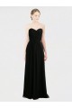 Sleeveless Strapless Soft Chiffon & Lace Black Long Bridesmaid Dress Bath