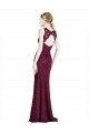 Sleeveless High Neck Lace Burgundy Gold Long Prom Dress / Bridesmaid Dress Bath