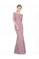 Short Sleeves Off the Shoulder Lace Long Prom Dress / Bridesmaid Dress Bath