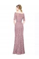 Short Sleeves Off the Shoulder Lace Long Prom Dress / Bridesmaid Dress Bath