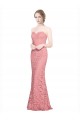 Sleeveless Strapless Lace Salmon Long Formal Dress / Bridesmaid Dress Bath