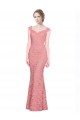 Sleeveless Strapless Lace Salmon Long Prom Dress / Bridesmaid Dress Bath