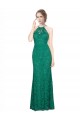 Sleeveless High Neck Lace Dark Green Long Prom Dress / Bridesmaid Dress Bath