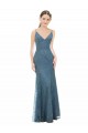 Sleeveless V-Neck Lace Sheath Long Bridesmaid Dress Bath