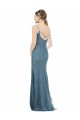 Sleeveless V-Neck Lace Sheath Long Bridesmaid Dress Bath