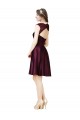 Sleeveless Square Neck Satin & Lace Grape Knee Length Bridesmaid Dress Bath