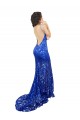 Sleeveless High Neck Lace Royal Blue Long Semi Formal Evening Dress / Prom Dress / Bridesmaid Dress Bath