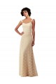 Sleeveless Sweetheart Lace Champagne Long Bridesmaid Dress Bath