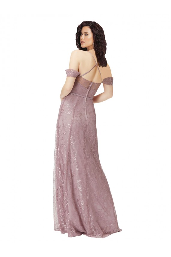 Sleeveless Sweetheart Lace Long Bridesmaid Dress Bath