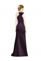 Sleeveless One Shoulder Satin Grape Long Bridesmaid Dress Bath