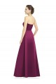 Sleeveless Strapless Satin Merlot Long Bridesmaid Dress Bath