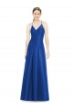 Sleeveless V-Neck Satin Royal Blue Long Bridesmaid Dress Bath