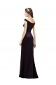 Cap Sleeves Off the Shoulder Satin Grape Long Bridesmaid Dress Bath