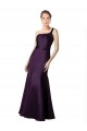 Sleeveless One Shoulder Satin Grape Long Prom Dress / Bridesmaid Dress Bath