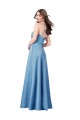 Sleeveless Square Neck Satin Sky Blue Long Formal Evening Gown / Prom Dress / Bridesmaid Dress Bath