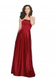 Sleeveless Strapless Satin Dark Red Long Prom Dress / Bridesmaid Dress Bath
