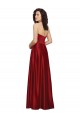 Sleeveless Strapless Satin Dark Red Long Prom Dress / Bridesmaid Dress Bath