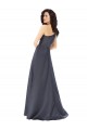 Sleeveless One Shoulder Satin Slate Grey Long Formal Evening Gown / Prom Dress / Bridesmaid Dress Bath
