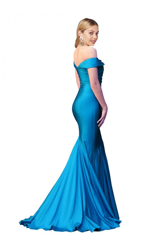 Sleeveless High Neck Satin Peacock Blue Long Formal Evening Gown / Prom Dress / Bridesmaid Dress Bath