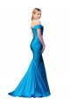 Sleeveless High Neck Satin Peacock Blue Long Formal Evening Gown / Prom Dress / Bridesmaid Dress Bath