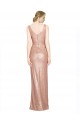 Sleeveless V-Neck Sequin Rose Gold Long Bridesmaid Dress / Evening Dress Bath