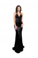 Sleeveless V-Neck Sequin Black Long Black Tie Evening Gown / Prom Dress / Bridesmaid Dress Bath