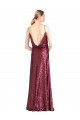Sleeveless High Neck Sequin Burgundy Long Formal Evening Gown / Prom Dress / Bridesmaid Dress Bath