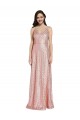 Sleeveless V-Neck Sequin Rose Gold Long Formal Evening Gown / Prom Dress / Bridesmaid Dress Bath