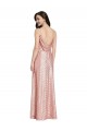 Sleeveless V-Neck Sequin Rose Gold Long Formal Evening Gown / Prom Dress / Bridesmaid Dress Bath
