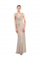 Sleeveless V-Neck Sequin & Sparkling Sequin Silver Long Formal Evening Gown / Prom Dress / Bridesmaid Dress Bath