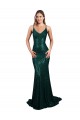 Sleeveless V-Neck Sequin Dark Green Mermaid Long Formal Evening Gown / Prom Dress / Bridesmaid Dress Bath