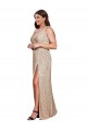 Sleeveless V-Neck Sequin Gold Long Black Tie Plus Size Evening Gown / Prom Dress / Bridesmaid Dress Bath