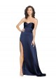Sleeveless High Neck Silk like Satin Sapphire Long Formal Evening Gown / Prom Dress / Bridesmaid Dress Bath