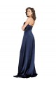 Sleeveless High Neck Silk like Satin Sapphire Long Formal Evening Gown / Prom Dress / Bridesmaid Dress Bath