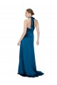 Sleeveless Halter Neck Silk like Satin Peacock Blue Long Formal Evening Gown / Prom Dress / Bridesmaid Dress Bath
