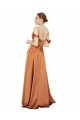 Cold Shoulder Sweetheart Silk like Satin Orange Long Formal Evening Gown / Prom Dress / Bridesmaid Dress Bath
